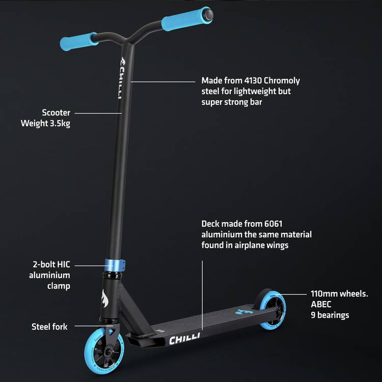 Chilli Pro Base beginner stunt scooter blue (British brand)