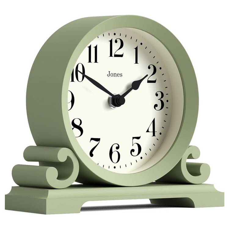 Jones Clocks mantel clock sage green - British product