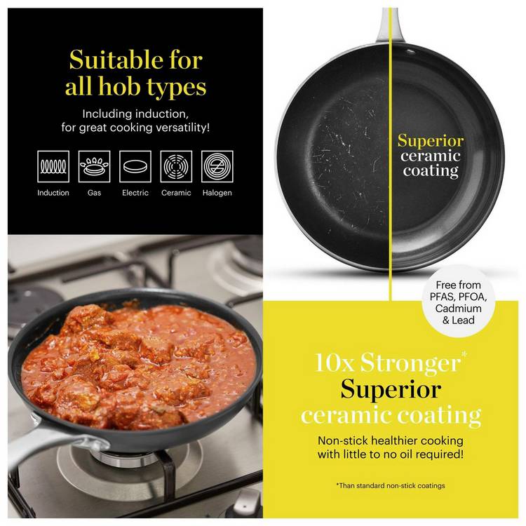 Good Food 5-piece hard anodised pan set, imported from the UK