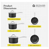 Good Food 5-piece hard anodised pan set, imported from the UK