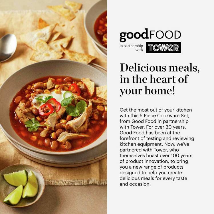 Good Food 5-piece hard anodised pan set, imported from the UK