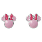 Disney Minnie Mouse pink enamel stud earrings 6.1mm (British brand)
