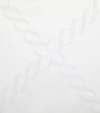 Pratesi king flat sheet with braid pattern, 275cm x 275cm, imported from the UK