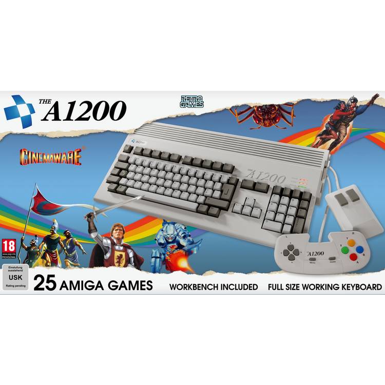 THEA1200 retro gaming keyboard with 25 Amiga games (British brand)