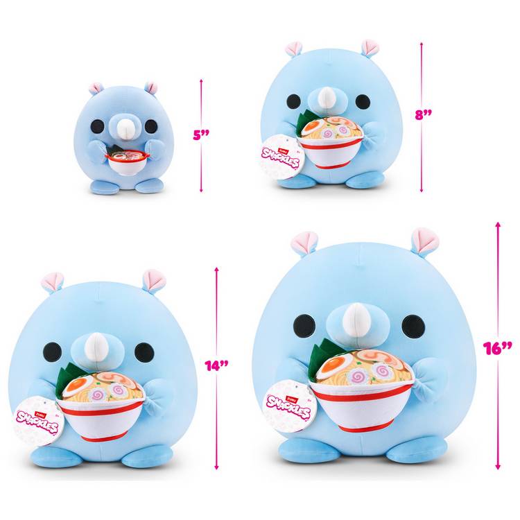 Snackles Rhino with Ramen plush toy 35cm, imported from the UK