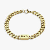 Argos Revere Men Stainless Steel Gold Colour DAD Chain Bracelet 21.5cm- Buy online at McGrocer