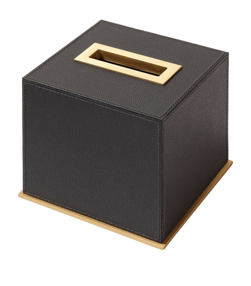 Giobagnara Firenze leather-trim tissue box, imported from the UK