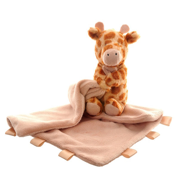 Ziggle Giraffe comforter blanket plush toy 30x30cm (British brand)