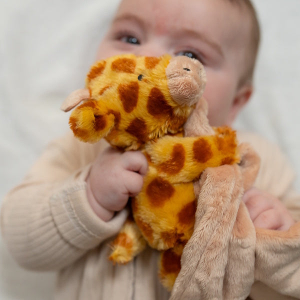Ziggle Giraffe comforter blanket plush toy 30x30cm (British brand)