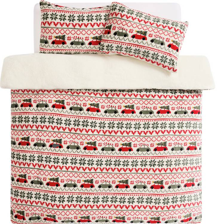 Argos Home reversible fleece Christmas bedding set single - British product