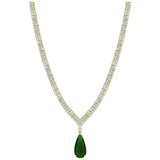 Jon Richard emerald green statement pear drop necklace, imported from the UK