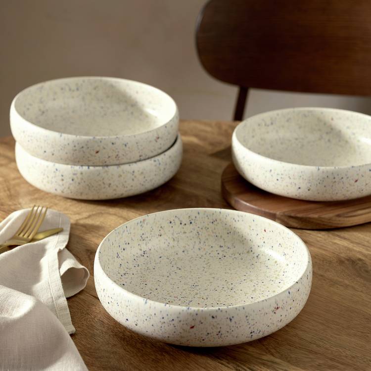Habitat stoneware pasta bowl Reactive Speckle 4 piece set - British product