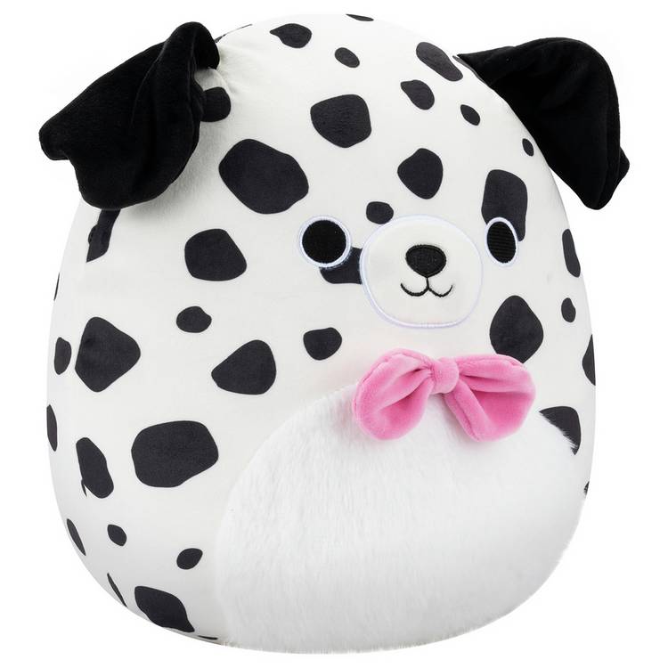 Squishmallows Dustin white Dalmatian plush toy 12 inch, imported from the UK