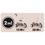 Smoby 2-in-1 tricycle ride-on beige with parent handle (British brand)