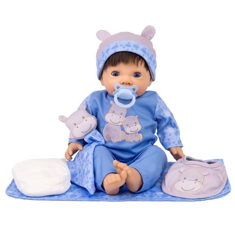 Tiny Treasures hippo doll gift set with carry case - British product