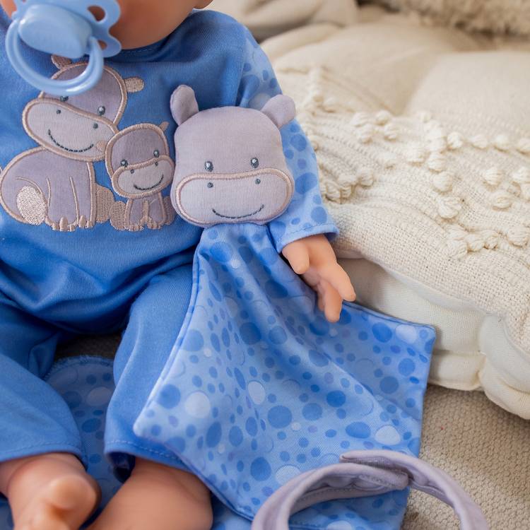 Tiny Treasures hippo doll gift set with carry case - British product