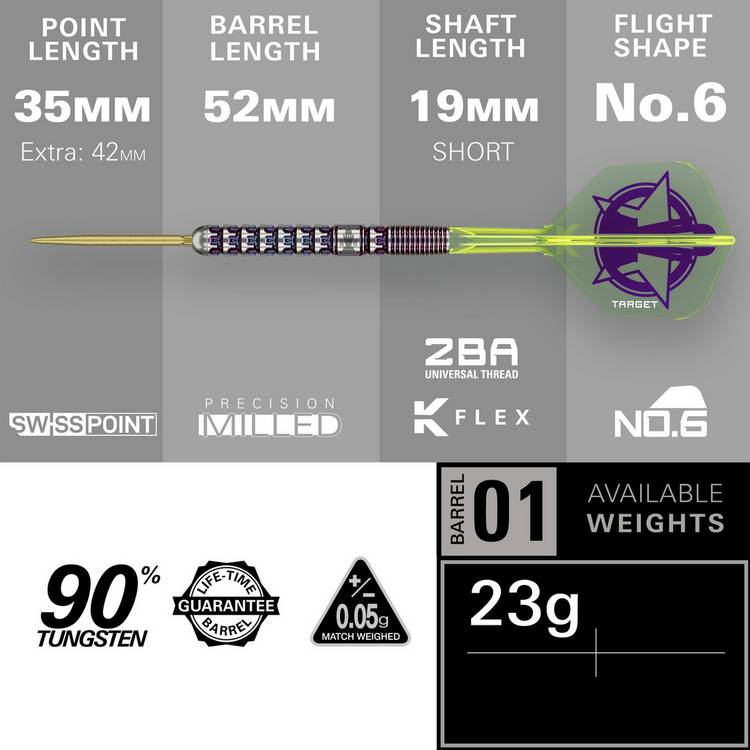 Target Luke Littler World Champion 23g dart set, imported from the UK