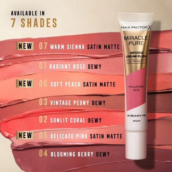 Max Factor Miracle Pure Blush Soft Peach, imported from the UK