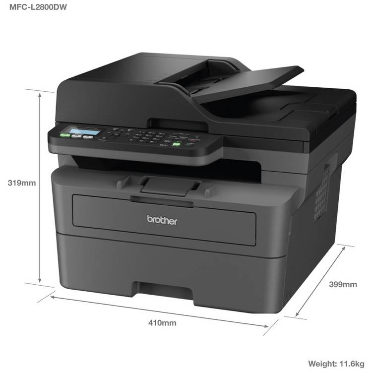 Brother MFC-L2800DW mono laser printer (British brand)