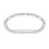 Argos Revere Sterling Silver Personalised Figaro ID Bracelet 20cm- Buy online at McGrocer