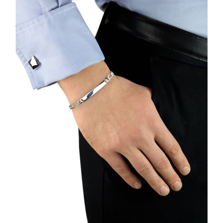 Revere sterling silver personalised ID bracelet 20cm, UK version