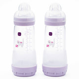 MAM anti-colic baby bottles fast flow teats 320ml 2 pack, UK version