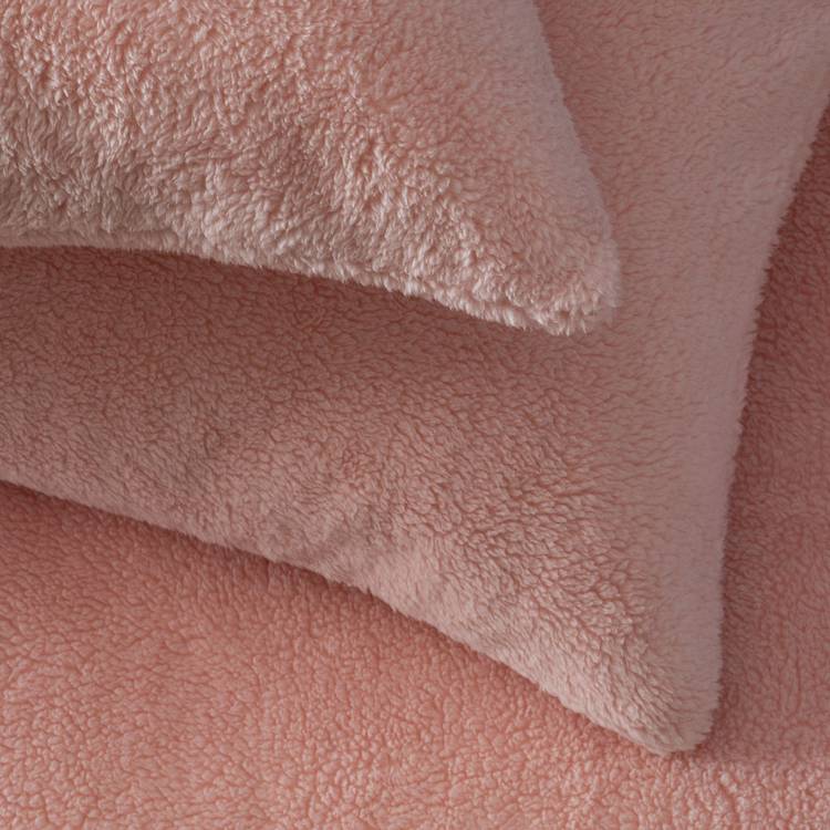 Argos Home teddy fleece blush bedding set single, imported from the UK