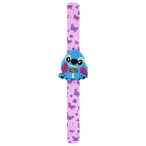 Disney Stitch pink butterfly slap watch for kids, imported from the UK