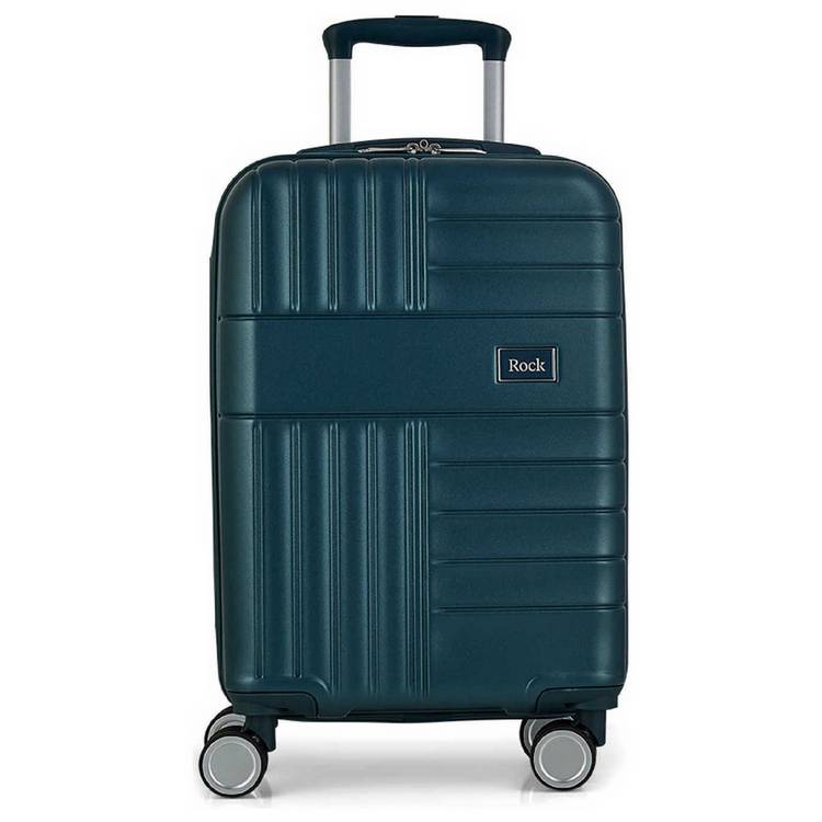 Rock 8 wheel hard suitcase small blue (British brand)