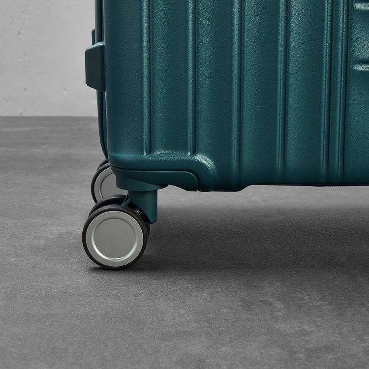 Rock 8 wheel hard suitcase small blue (British brand)
