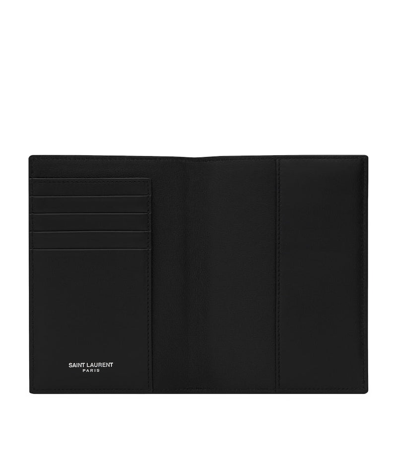 Saint Laurent leather monogram passport holder, UK version