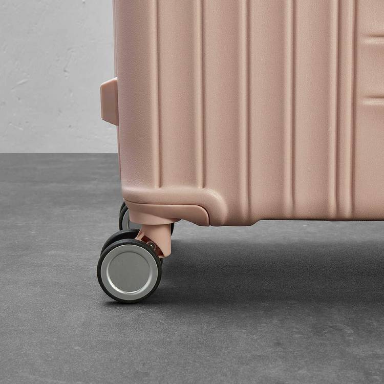Rock 8 wheel hard suitcase small pink - British product
