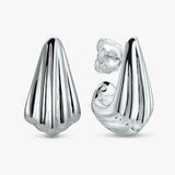 Argos Revere Sterling Silver Rippled Drop Earrings Post Length 9mm- Buy online at McGrocer