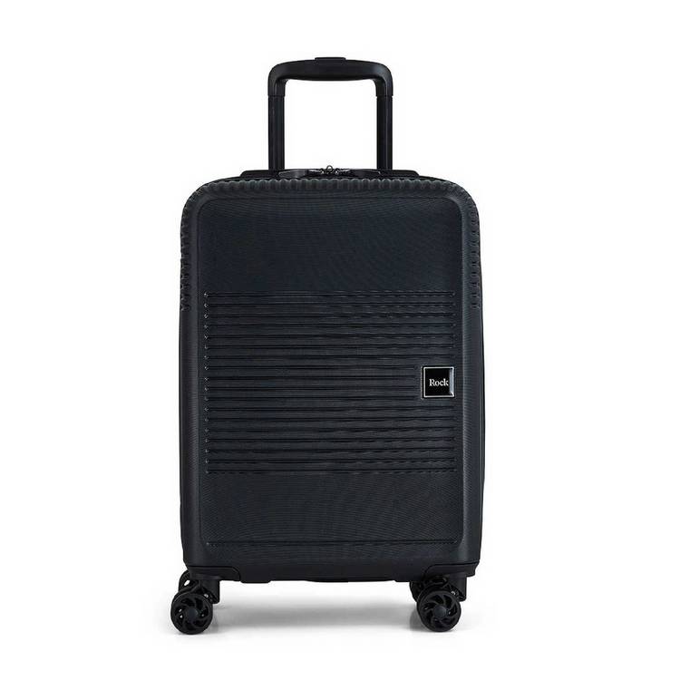 Rock small hard suitcase black 8 spinner wheels UK version