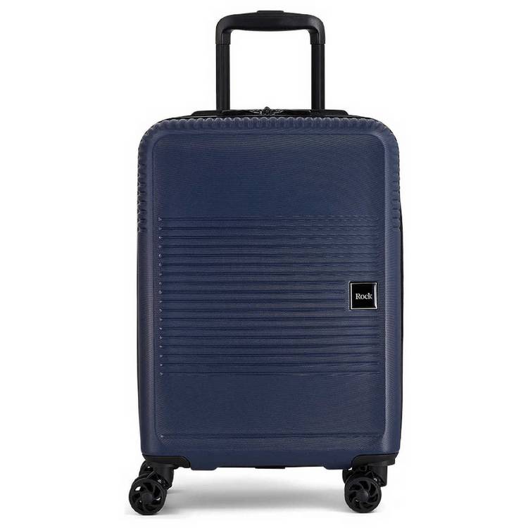 Rock navy hard suitcase 8 wheel cabin size - British product