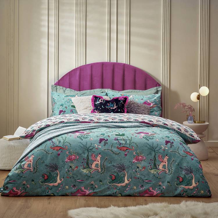furn Athena blue reversible bedding set double (British brand)