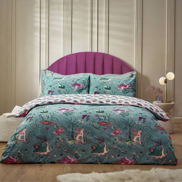 furn Athena blue reversible bedding set double (British brand)