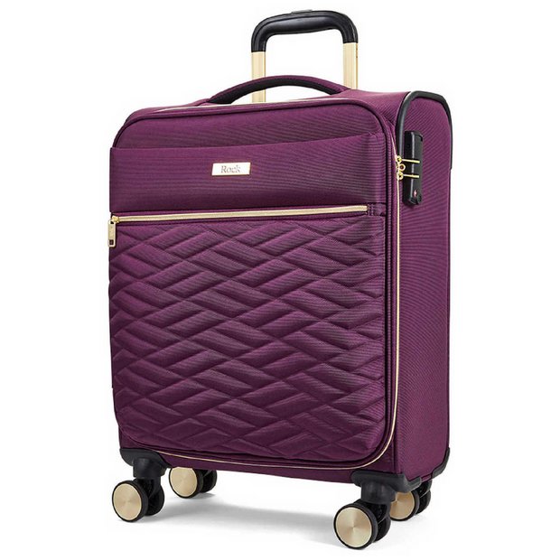 Rock 8 wheel soft suitcase small purple - British product
