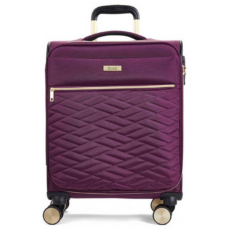 Rock 8 wheel soft suitcase small purple - British product