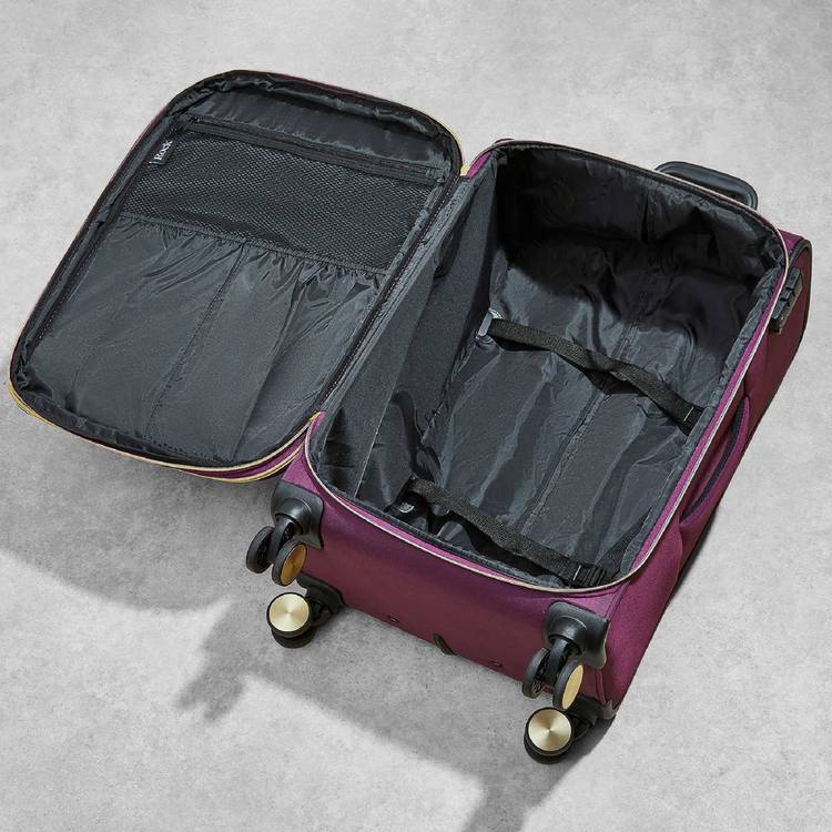 Rock 8 wheel soft suitcase small purple - British product