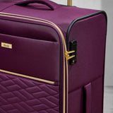 Rock 8 wheel soft suitcase small purple - British product