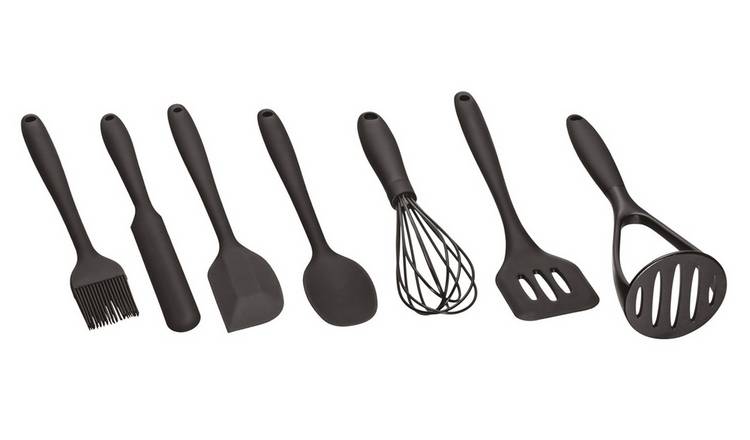 Argos Home silicone utensil set 8-piece black - British product