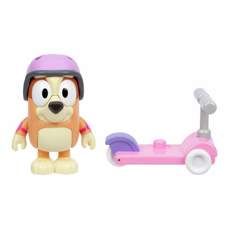 Bluey Bingo Chat Mates figure with scooter, UK version