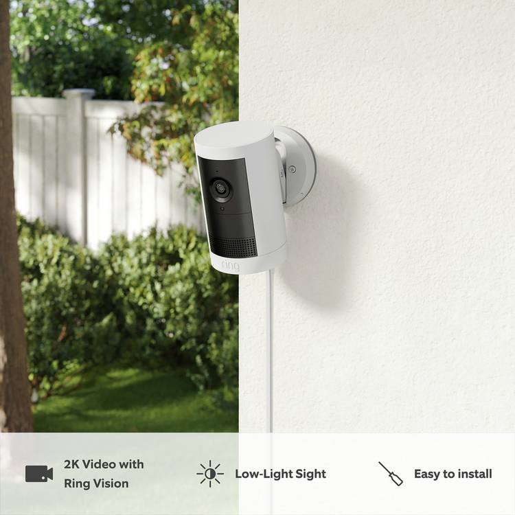 Ring outdoor security camera Plug-In 2K (British brand)