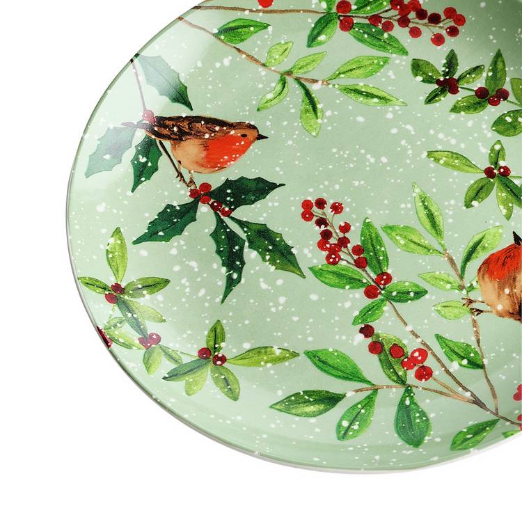 Argos Home Robin green stoneware side plate set, UK version