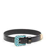 Harrods Valentino Garavani Leather VLogo Signature Gemstone Belt- Buy online at McGrocer