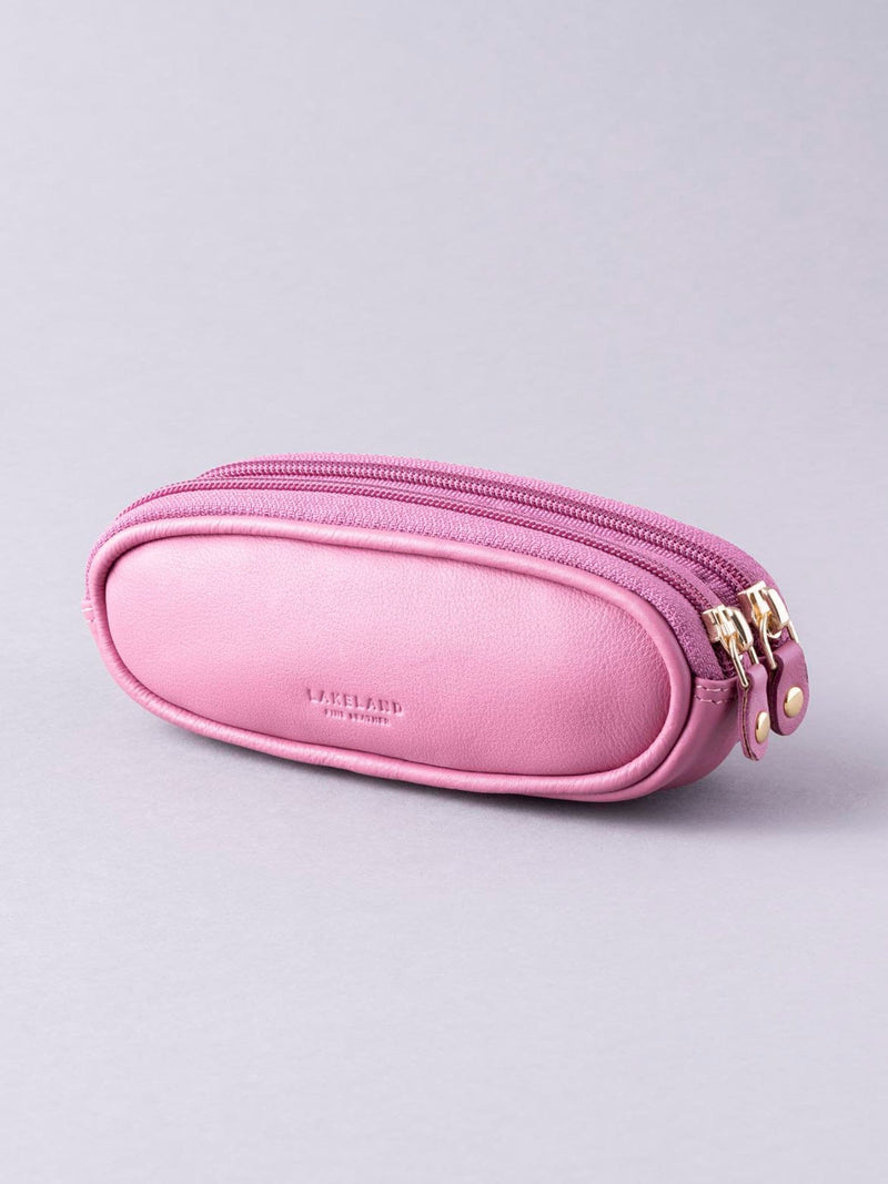Lakeland Leather mauve double glasses case (British brand)