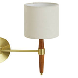 Habitat Century Wood wall light walnut fabric shades - British product