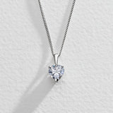 Revere sterling silver heart pendant with cubic zirconia, imported from the UK
