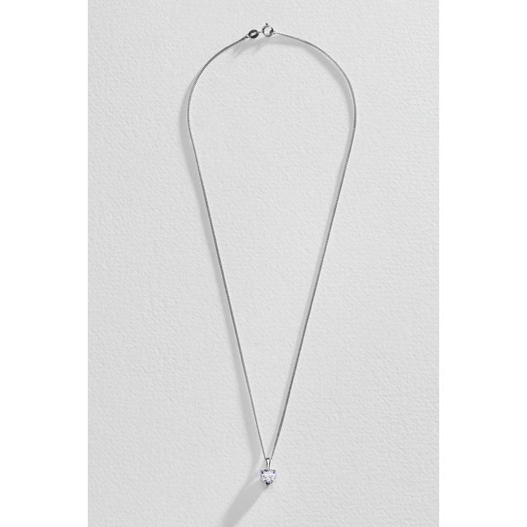 Revere sterling silver heart pendant with cubic zirconia, imported from the UK